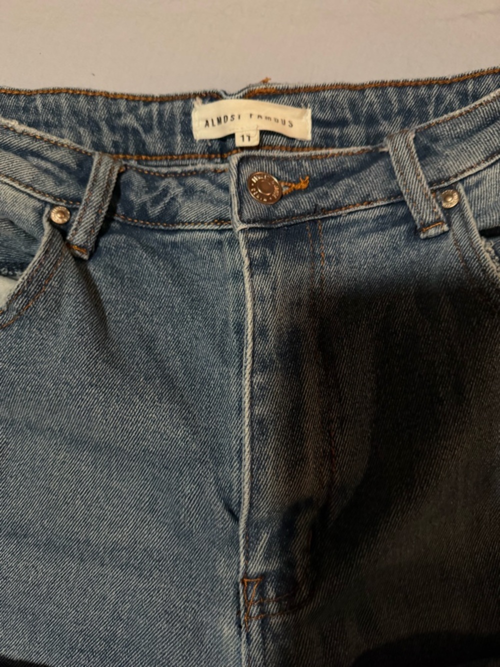 Almost Famous Distressed Flare Jeans - Size 11 - Picture 7 of 8